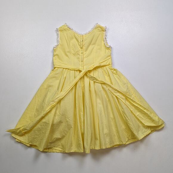 Vintage Moppets Dress Girls Sz 5T 50s/60s Yellow Eyelet Sundress - Picture 3 of 5